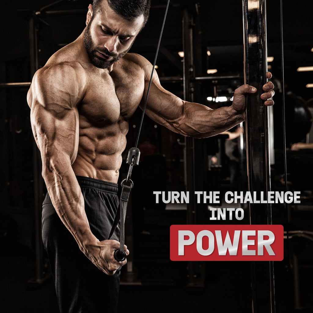 Yes4All Cable Machine Attachment, Row Handles, Tricep Rope, Straight Bar, V Bar, LAT Pulldown Accessories Load 880 LB for Home Gym