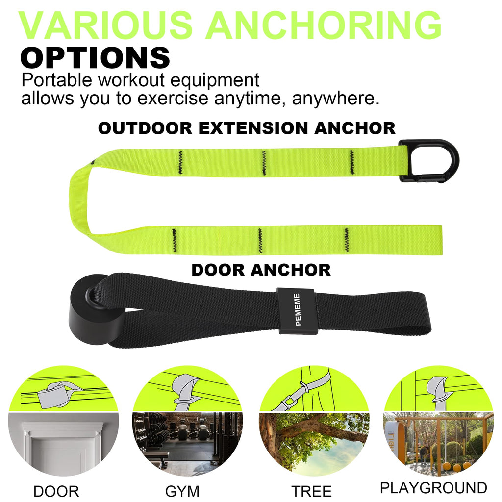 Home Resistance Training Kit | Full-Body Workout with Suspension Trainer Straps, Door Anchor, Handles, and Carrying Bag | Complete Home Gym Equipment