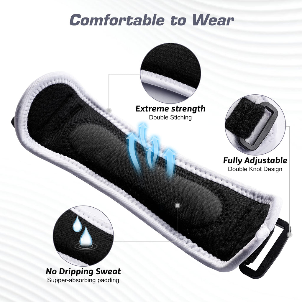 IPOW 2 Pack Knee Pain Relief & Patella Stabilizer Knee Strap Brace Support for Hiking, Soccer, Basketball, Running, Jumpers Knee, Tennis, Tendonitis, Volleyball & Squats, Black