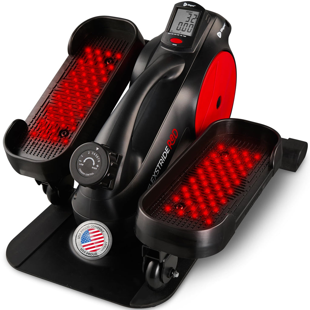 Lifepro Under Desk Elliptical Exercise Machine with or without Red Light, Seated Pedal Exerciser for Seniors & Adults, Quiet Elliptical Machine for Home or Office, Portable Leg Exerciser While Sitting