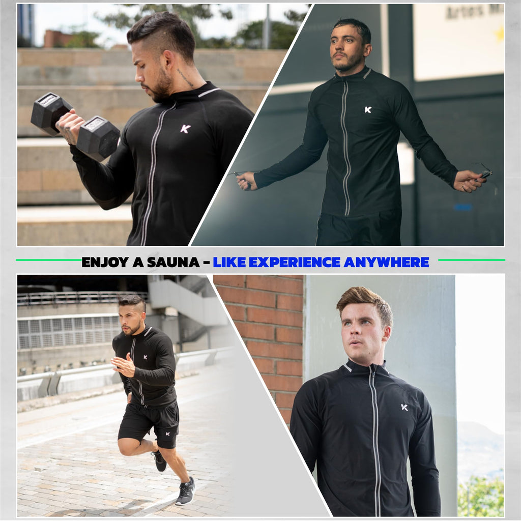 Kewlioo Pro Men's Heat Trapping Sauna Suit For Men, Sauna Long Sleeve Sauna Shirt for Gym, Workouts