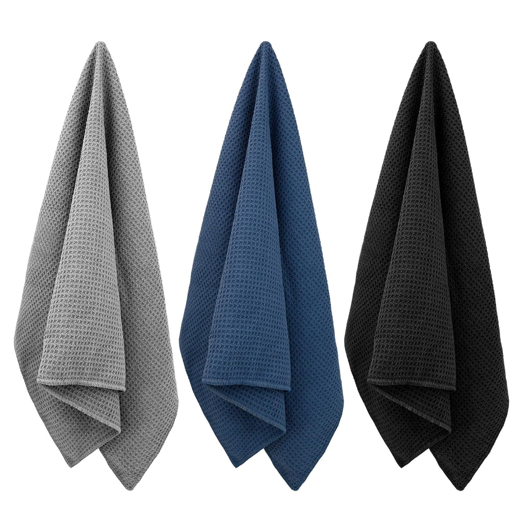 Microfiber Gym Towels for Working Out, Quickly Dry Yoga Towels for Men & Women Tennis, 16 Inch x 27 Inch, 6 Pack, Black