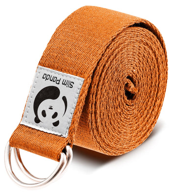 Slim Panda Yoga Strap for Stretching,Cotton Yoga Strap with Adjustable D-Ring Buckle,Non-Elastic Yoga Belt for Pilates,Gym Workouts,Physical Therapy,Improve Flexibility