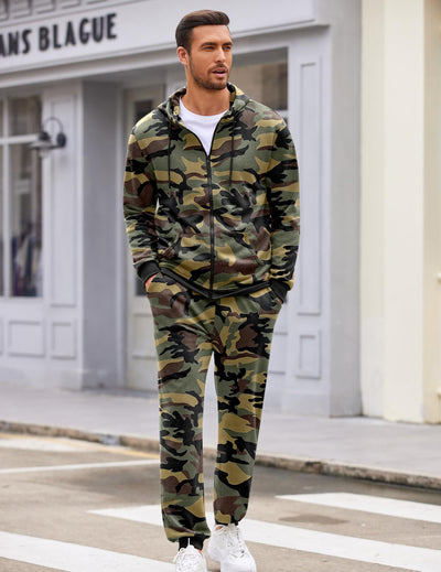 COOFANDY Sweatsuits for Men 2 Piece tracksuit Sets Full Zip Hoodie Sweatpants for Men Casual Sports Jogging Suits S-4XL