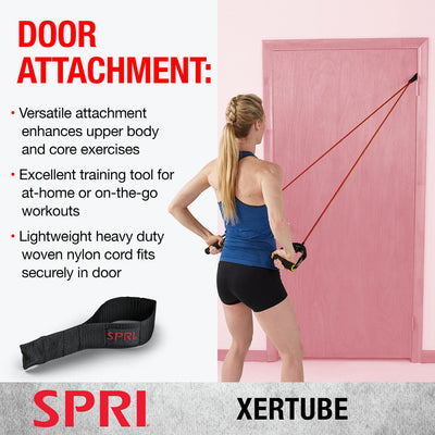 SPRI Xertube Resistance Bands with Handles – All Exercise Cords Sold Separately with Home Gym Workout Fitness Door Anchor Attachment Option