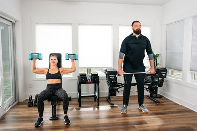 PowerBlock Sport 24 Adjustable Dumbbells, 3-24 lb. Durable Steel Build, Innovative At Home Workout Equipment, All-in-One Strength Training