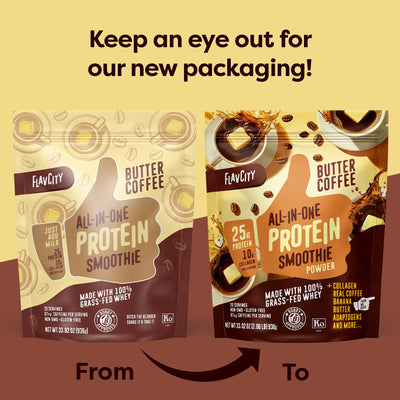 FlavCity Grass Fed Whey Chocolate Protein Powder - Chocolate Peanut Butter - 25g Protein & 10g Collagen - Made with Organic Cocoa & Coconut Milk - Gluten Free & No Added Sugars (20 Servings)