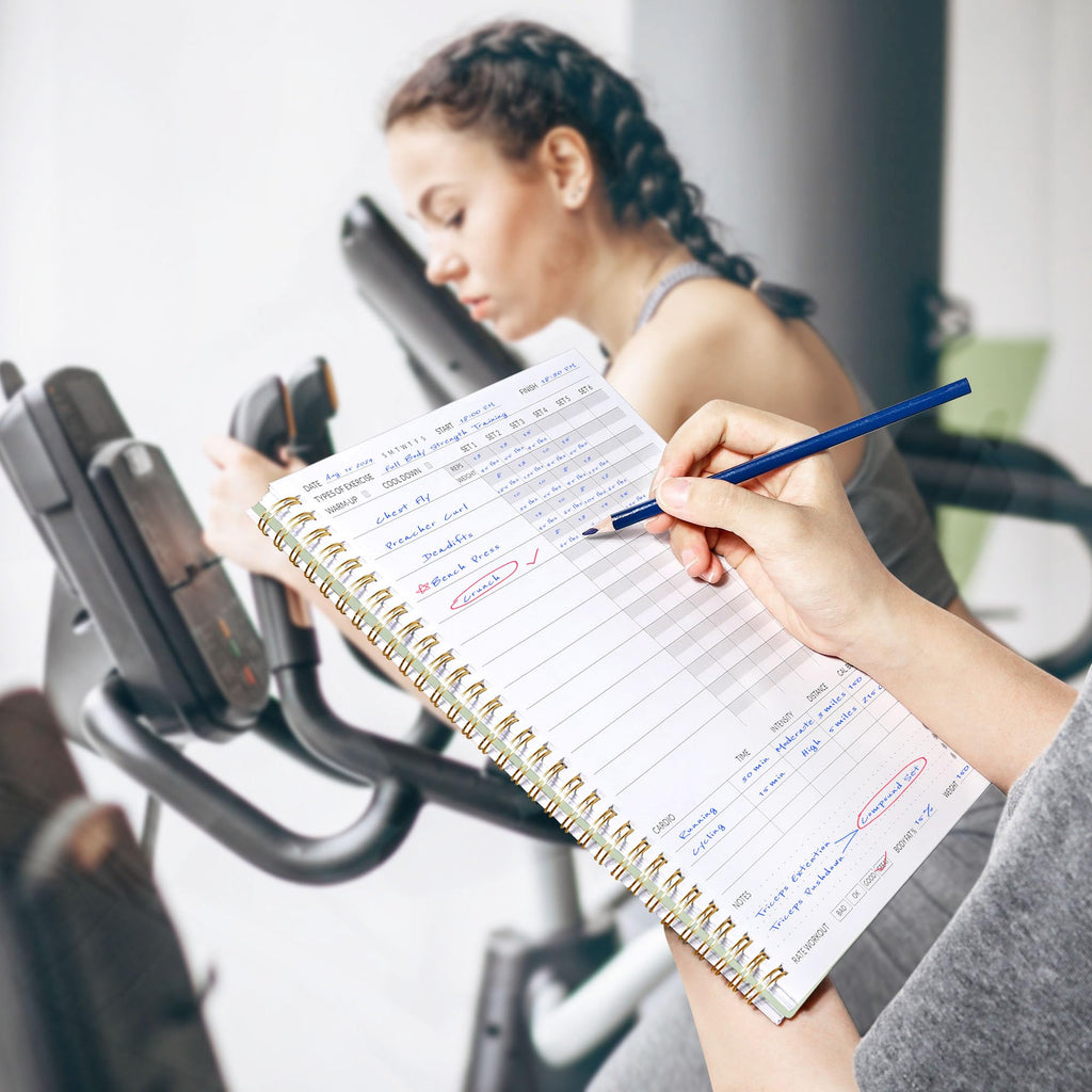 Fitness Journal Workout Planner for Women & Men, A5 (6.4" x 8.3") Workout Journal Log Book Planner Gift for Track Gym Essentials, Home Workouts, Track Progress, Achieve Wellness Goals, Pink