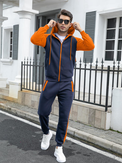 Men's Tracksuit 2 Pieces Set Zip Up Hoodie Sweatsuits Athletic Jogging Suit Set Casual Outfit with Pockets