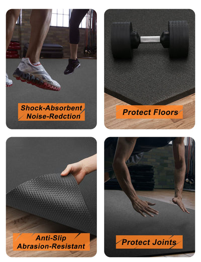 Large Exercise Mat 8'x5'|12'x6' Workout Mat for Home Gym Mats Exercise Heavy Duty Gym Flooring Fitness Mat Large Yoga Mat Cardio Mat for Weightlifting, Jump Rope, MMA, Shoe-Friendly