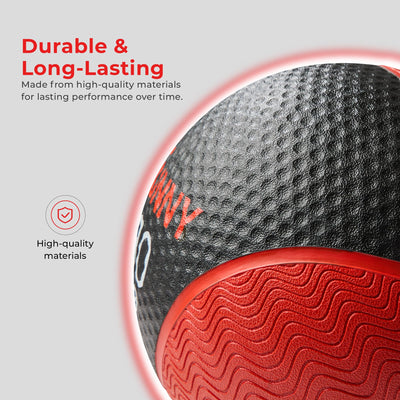 Sunny Health & Fitness Medicine Ball, Textured Rubber, Core Strength & Balance Training, Bouncing, Weight for Home Workouts 4,6,8,10,12,15,20,25,30LB Options