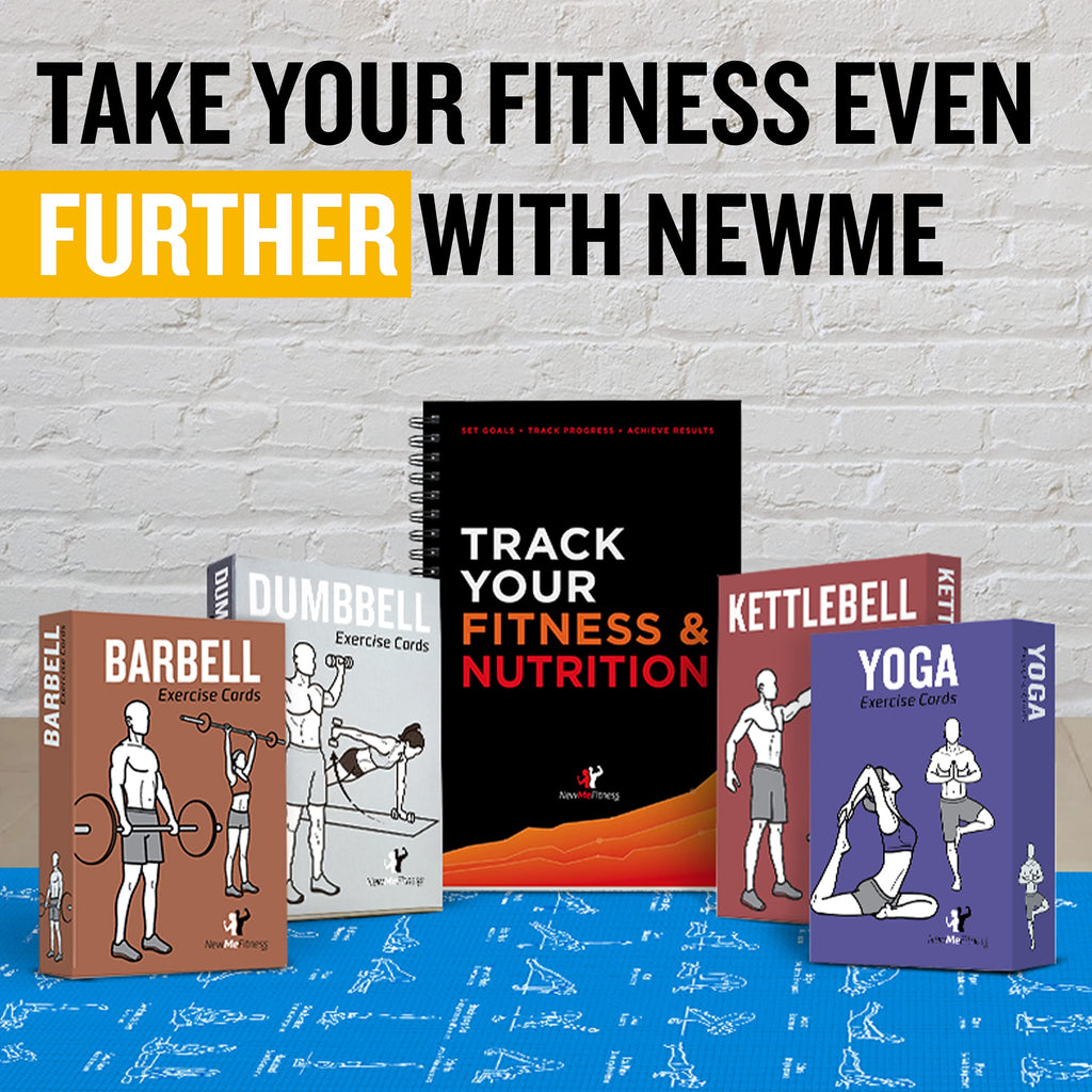 NewMe Fitness Stretching Workout Cards, Instructional Fitness Deck for Women & Men, Beginner Fitness Guide to Training Exercises at Home or Gym
