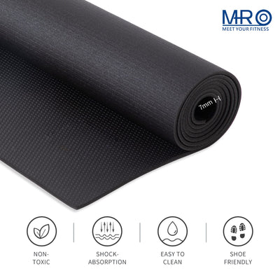 MRO Extra Large Exercise Mat 12'x7'/9'x7'/7'x7'/7'x5'(7mm), High-Density Workout Mats for Home Gym Flooring, Non-Slip, Extra Thick Durable Cardio Mat, Ideal for Plyo, MMA, Jump Rope - Shoe Friendly