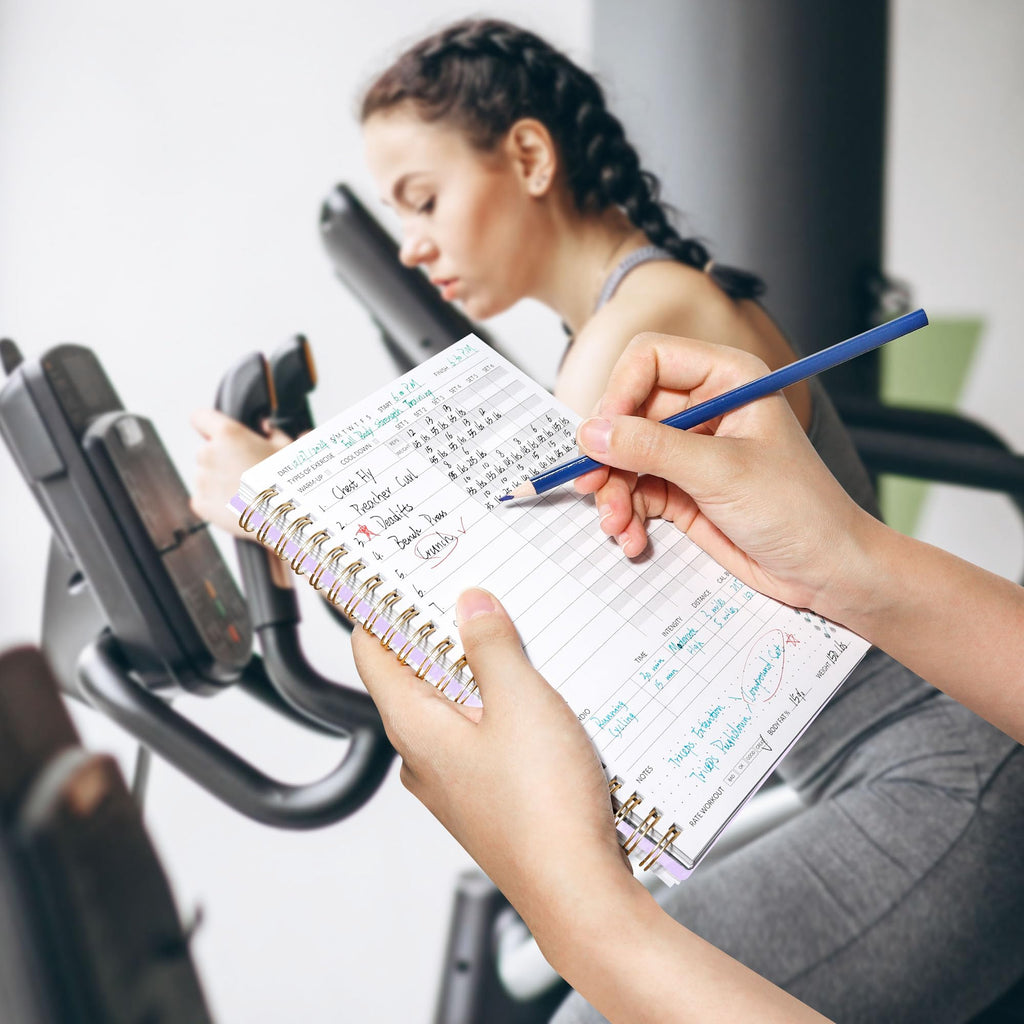 Fitness Journal Workout Planner for Women & Men, A5 (6.4" x 8.3") Workout Journal Log Book Planner Gift for Track Gym Essentials, Home Workouts, Track Progress, Achieve Wellness Goals, Pink