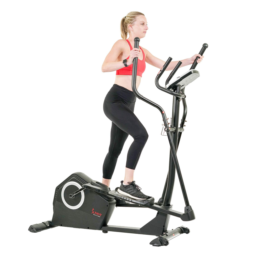 Sunny Health & Fitness Smart 2-in-1 Upright Elliptical Full-Body Exerciser, Home Cross-Training Arm/Leg Cardio Workout Machine, Optional Free SunnyFit App Bluetooth Link or Electro-Magnetic Resistance