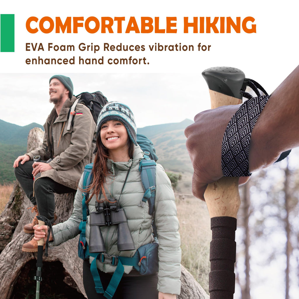 Trekology Trek-Z Collapsible Hiking & Trekking Poles - Balance Support for Seniors, Women, and Men, 2pc Per Set