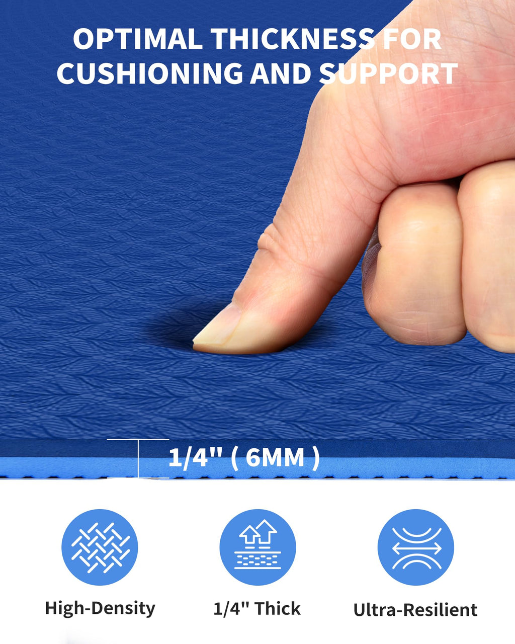 CAMBIVO Large Yoga Mat (6'x 4'), Extra Wide Workout Mat for Men and Women, Yoga Mat Thick 1/3 &1/4 Exercise Mats for Home Workout, Yoga, Pilates (Black,1/4 inch)