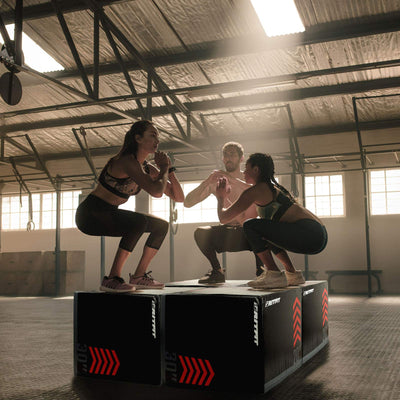 RitFit 3 in 1 Extra Firm Soft Plyo Box Foam Plyometric Box-30”x24”x20”-20"x18"x16" Heavy Duty High Density Foam Jumping Box 3 Sizes with PVC Cover,Platform for Home Gym Fitness, 440lb Weight Capacity