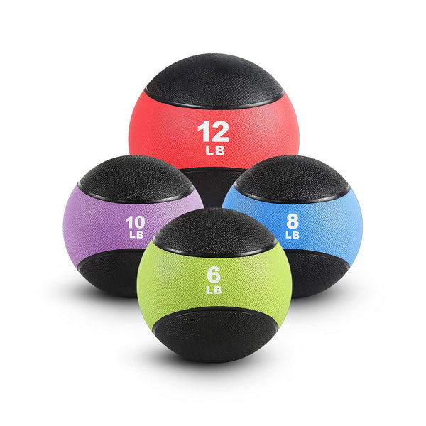 RitFit Weighted Medicine Ball - Non-Slip Rubber Shell & Dual Texture Grip - Workout Exercise Ball for Core Strength, Balance Training, Coordination Fitness - Multiple Weights & Colors