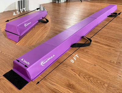MARFULA Balance Beam - Folding Floor Gymnastics Equipment for Kids, Non Slip Base - 6 FT to 10 FT for Home Gym Use