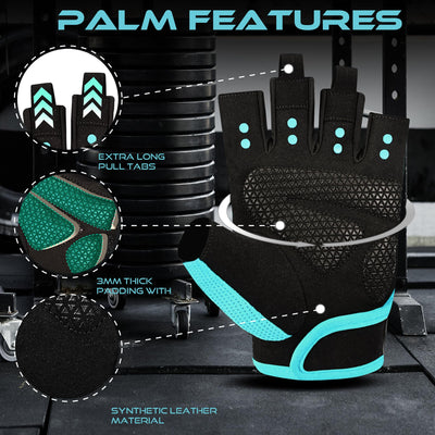 BEAST RAGE Workout Gloves for Men & Women - Fingerless Gym Gloves with Palm Protection, Breathable & Lightweight for Weightlifting, Cycling & Pull Up