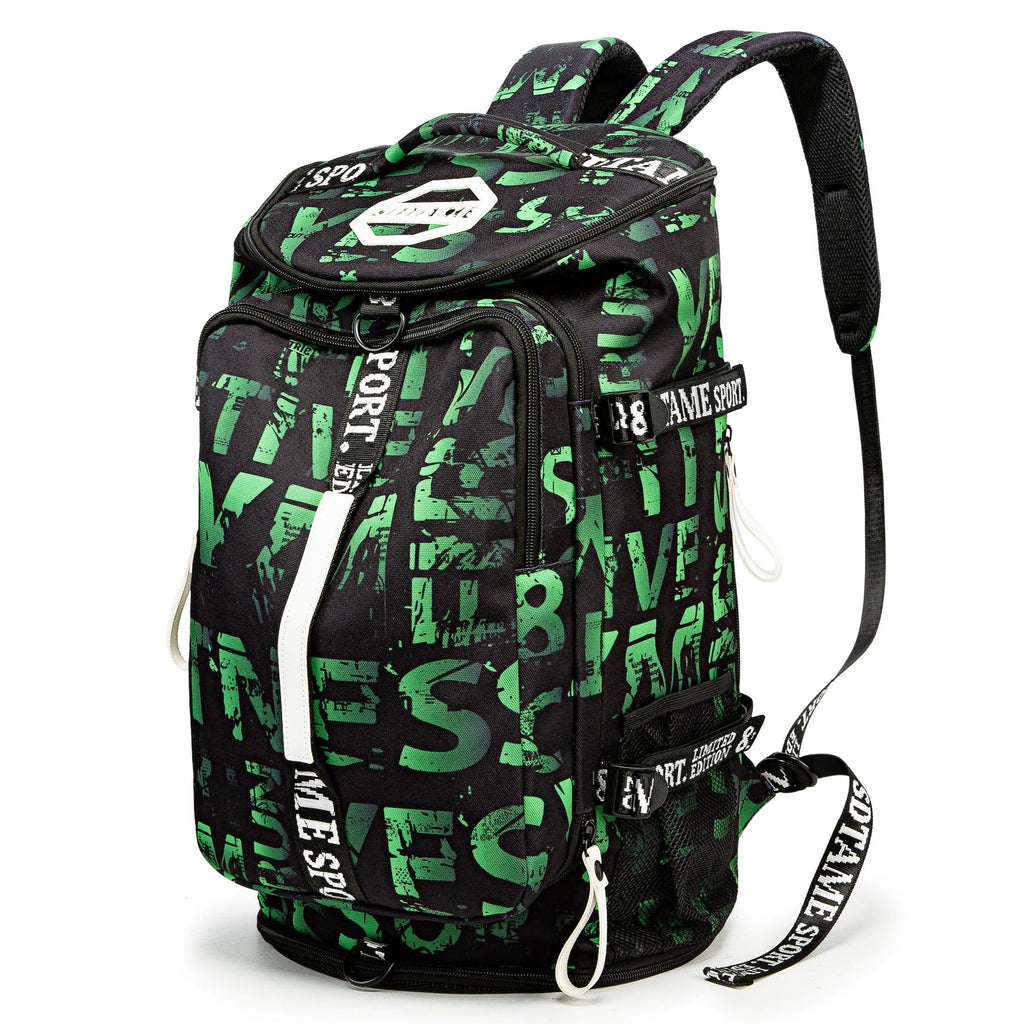 Gym Duffle Bag Backpack with Shoe Compartment,4 ways Travel Backpack for Women and Men,Multi-Functional Weekender bag with Waterproof Layer&Laptop Compartment for Fitness, Travel,Camping