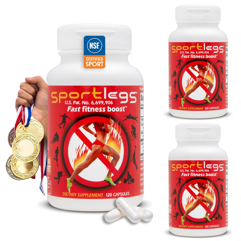 SPORTLEGS Fast Fitness Boost Pre Workout for Men and Women, Lactic Acid Supplement, Sports Endurance Fuel Endurance Supplements for Runners - 5-Cap Packet, Trial Pack of 3