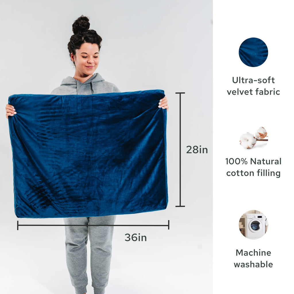 Mindful & Modern Zabuton Meditation Mat - Cotton Filled Yoga and Meditation Pad - Zabuton Meditation Cushion for Kneeling and Sitting Support - Large Rectangular Sitting Floor Pillow for Bench or Zafu