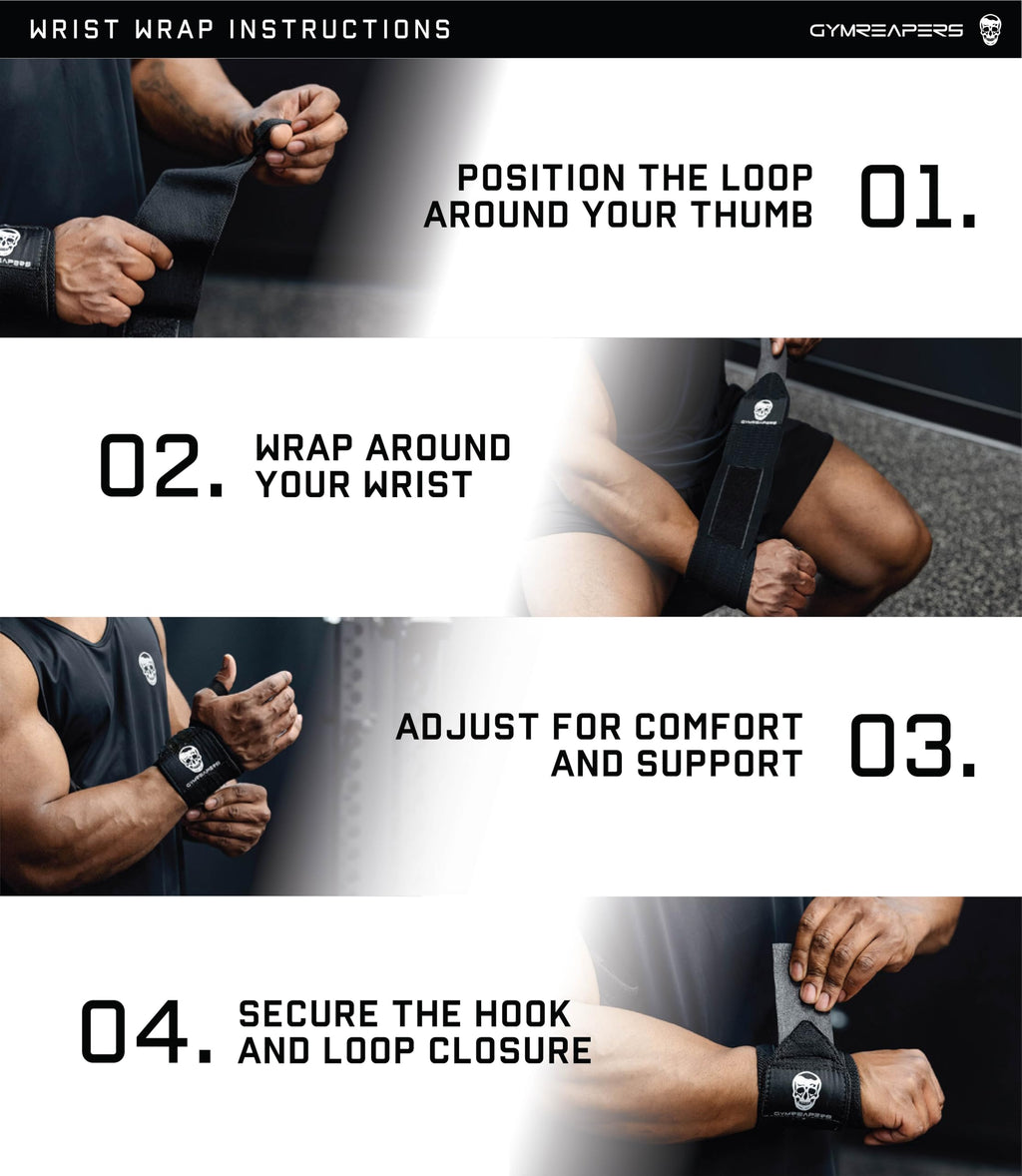 Gymreapers Weightlifting Wrist Wraps (IPF Approved) 18" Professional Quality Wrist Support with Heavy Duty Thumb Loop - Best Wrap for Powerlifting Competition, Strength Training, Bodybuilding