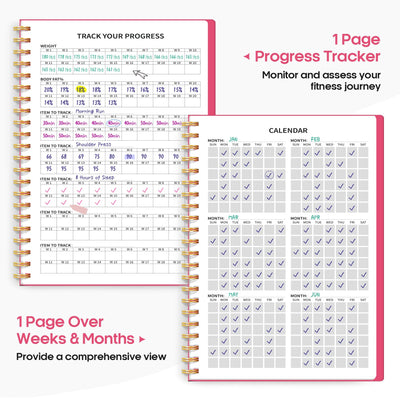 Fitness Workout Journal for Women & Men, A5(5.5" x 8.2") Workout Log Book Planner for Tracking, Progress, and Achieving Your Wellness Goals - Green
