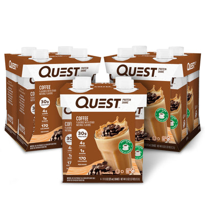 Quest Nutrition Ready to Drink Salted Caramel Protein Shake, 30g Protein, 3g Net Carbs, Gluten Free, Keto Friendly, 11 fl.oz 4 Count(Pack of 3)