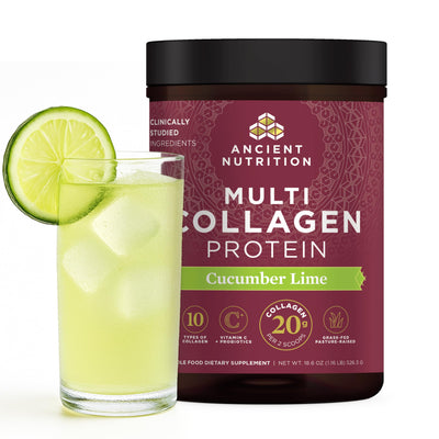 Ancient Nutrition Collagen Powder Protein with Probiotics, Unflavored Multi Collagen Protein with Vitamin C, 45 Servings, Hydrolyzed Collagen Peptides Supports Skin and Nails, Gut Health, 16oz
