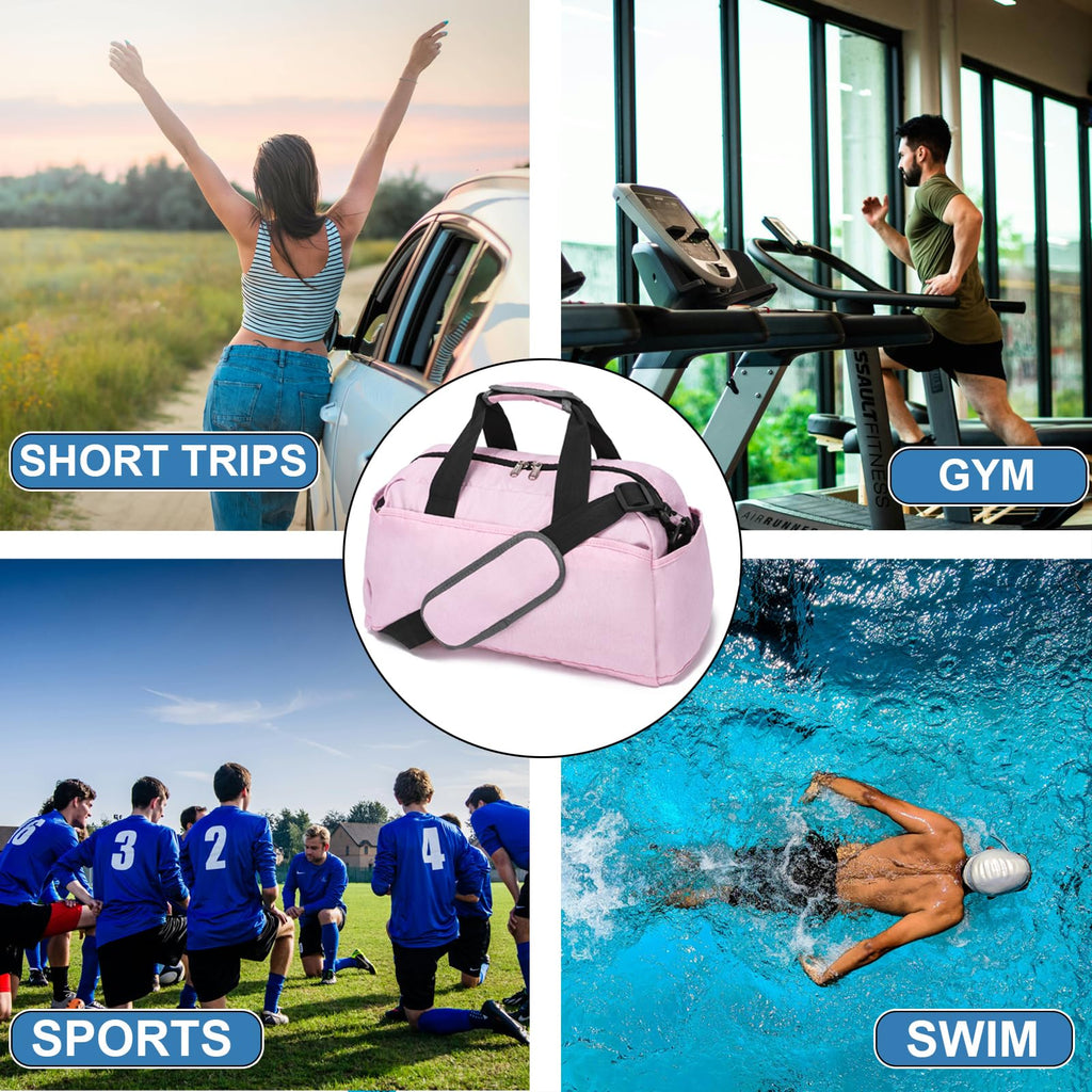 14 inch Small Gym Bag for Women & Men, Mini Duffel Bag for Travel Sports Lightweight Carry On Bag (Light Green)