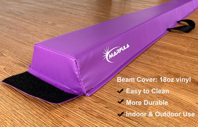 MARFULA Balance Beam - Folding Floor Gymnastics Equipment for Kids, Non Slip Base - 6 FT to 10 FT for Home Gym Use