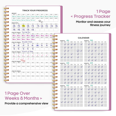 Fitness Workout Journal for Women & Men, A5(5.5" x 8.2") Workout Log Book Planner for Tracking, Progress, and Achieving Your Wellness Goals - Green