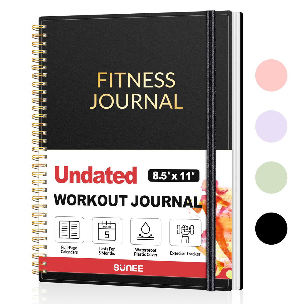 Fitness Journal Workout Planner for Women & Men, A5 (6.4" x 8.3") Workout Journal Log Book Planner Gift for Track Gym Essentials, Home Workouts, Track Progress, Achieve Wellness Goals, Pink