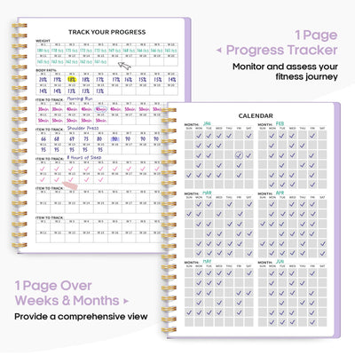 Fitness Workout Journal for Women & Men, A5(5.5" x 8.2") Workout Log Book Planner for Tracking, Progress, and Achieving Your Wellness Goals - Green