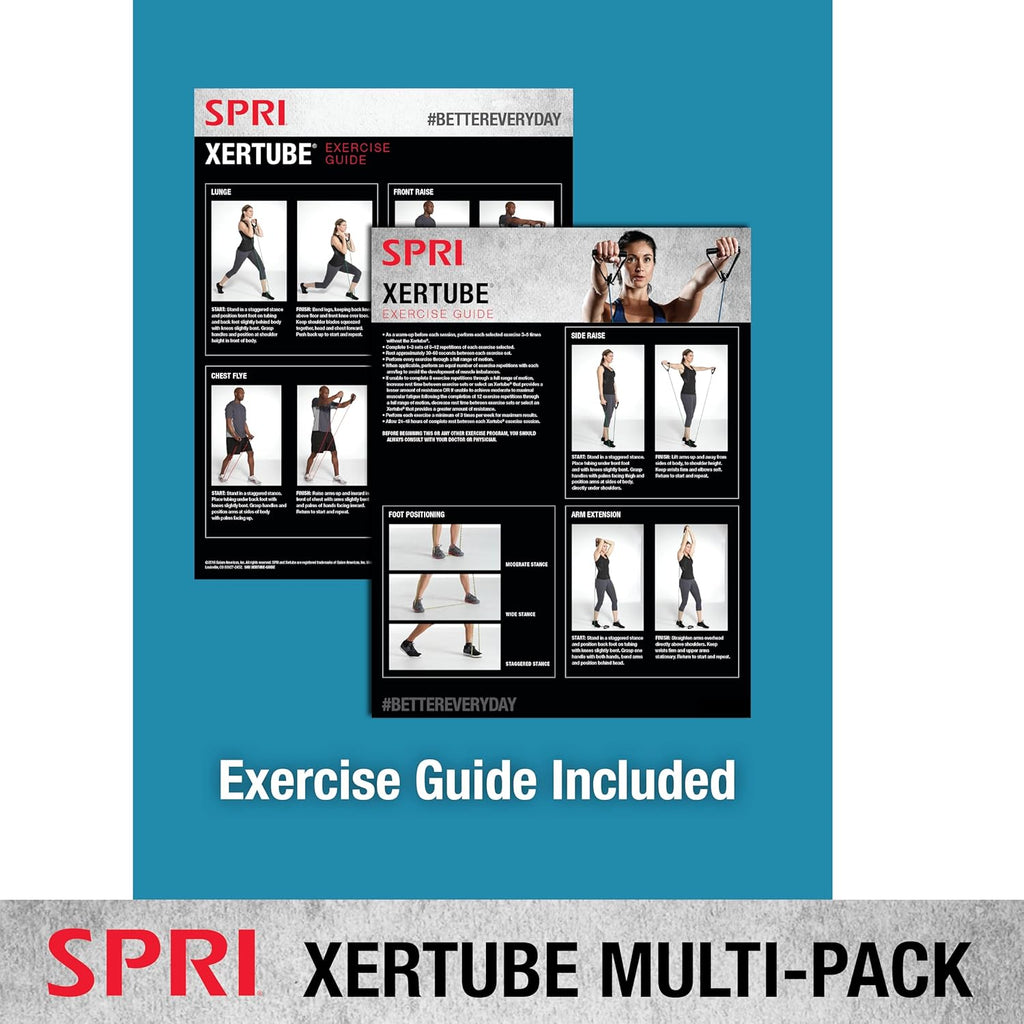 SPRI Xertube Resistance Bands with Handles – All Exercise Cords Sold Separately with Home Gym Workout Fitness Door Anchor Attachment Option