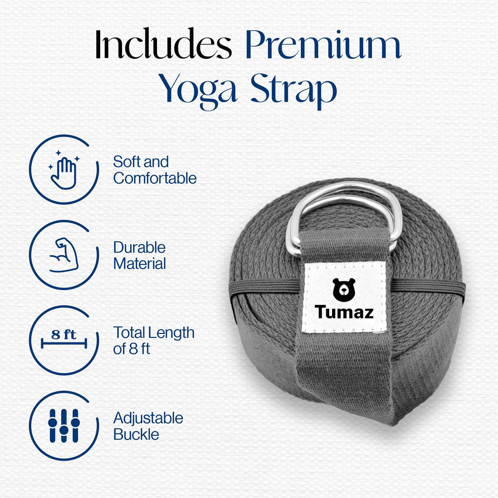 Tumaz Non-Slip Yoga Blocks 2-Pack - High Density/Lightweight EVA Foam & Natural Cork for Stability, Premium Set with E-Book Included