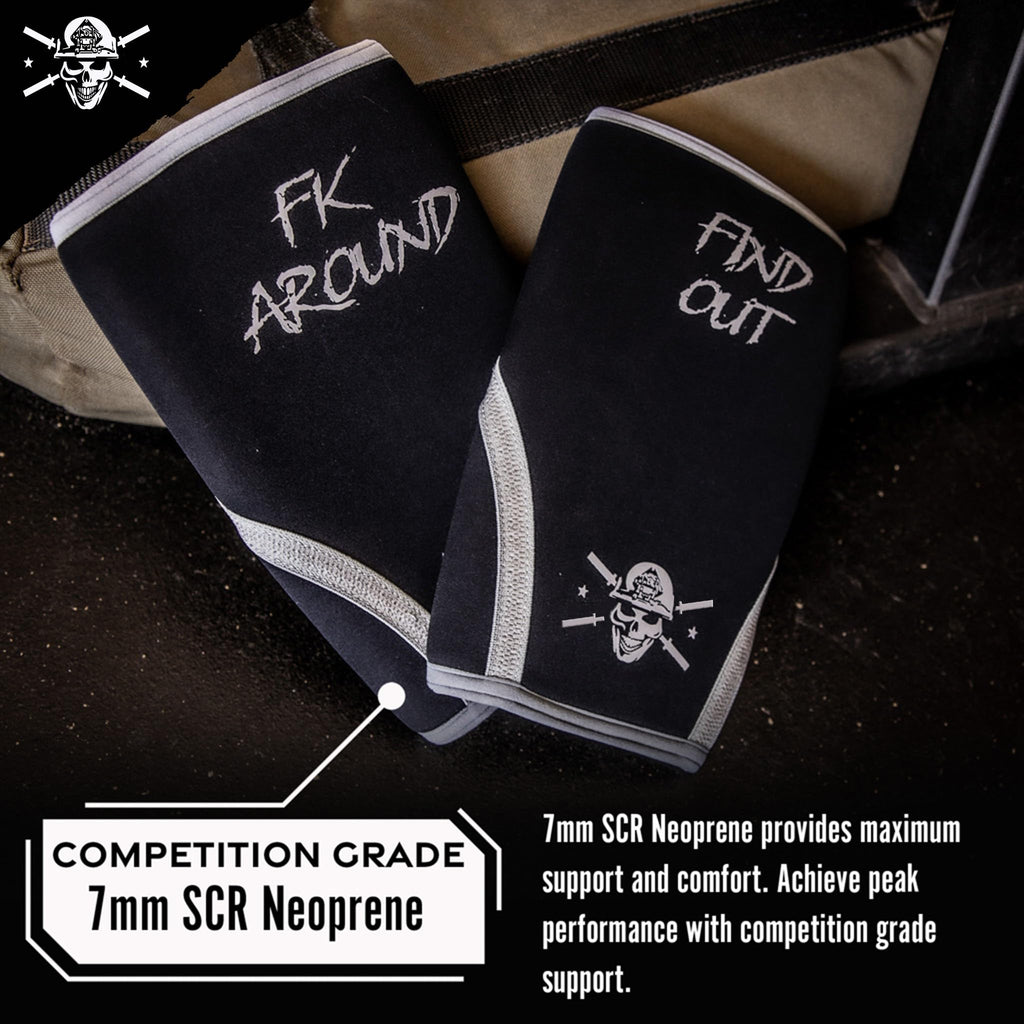 Knee Sleeves for Weightlifting & Powerlifting (7mm Pair) For Men & Women - Knee Wraps for Weight Lifting, Squats, Fitness, Gym Workout, Crossfit - IPF Approved Knee Compression Sleeve Support