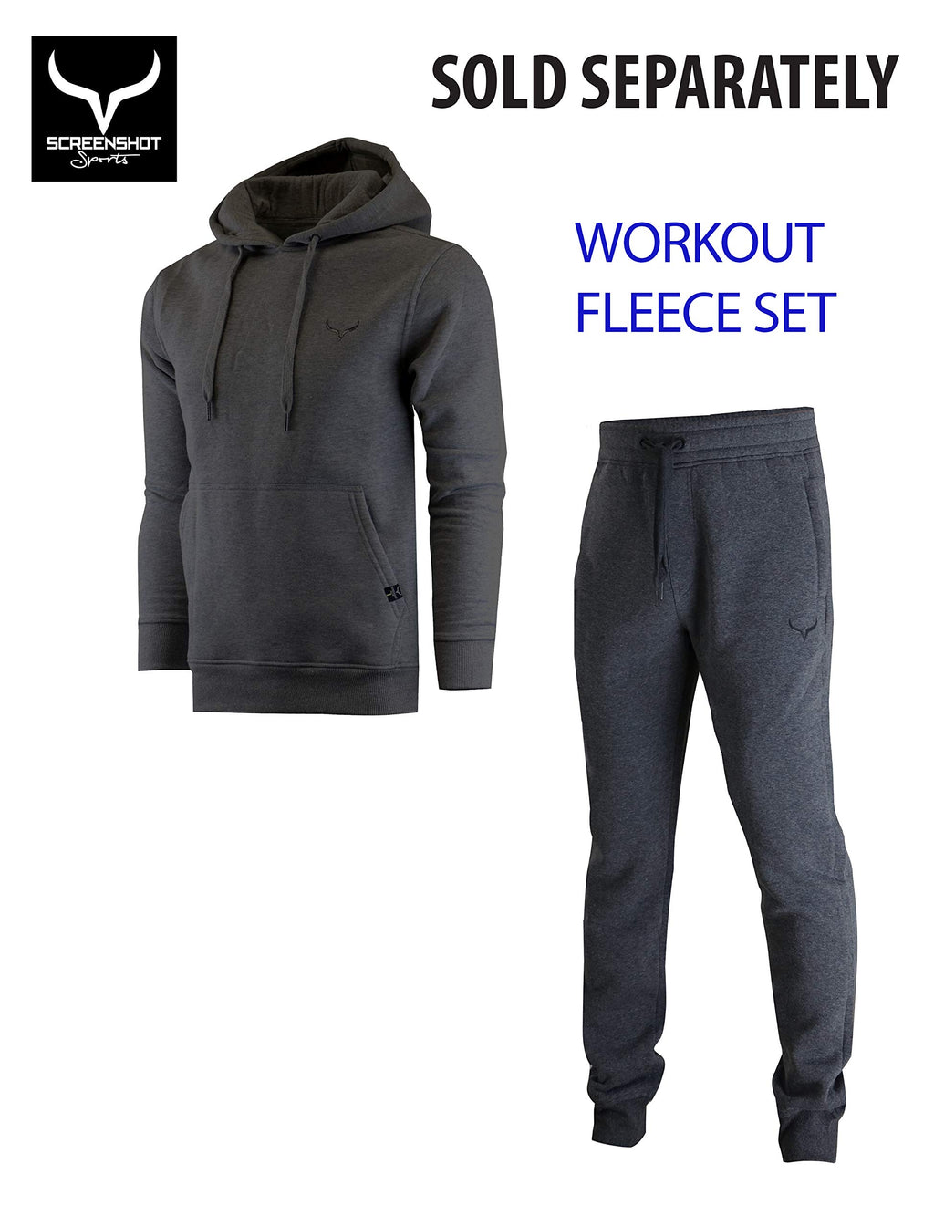 SCREENSHOT Sports Men's Gym Workout Full-Zip Hooded Active Sweatshirt