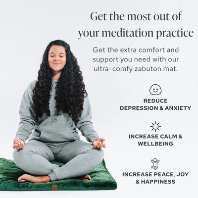 Mindful & Modern Zabuton Meditation Mat - Cotton Filled Yoga and Meditation Pad - Zabuton Meditation Cushion for Kneeling and Sitting Support - Large Rectangular Sitting Floor Pillow for Bench or Zafu