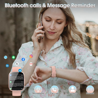 Smart Watch for Men Women(Answer/Make Calls), 1.95" HD Touch Screen Fitness Watch with Sleep Heart Rate Monitor, 110+ Sports Modes, IP68 Waterproof Activity Trackers Compatible with Android iOS, Black