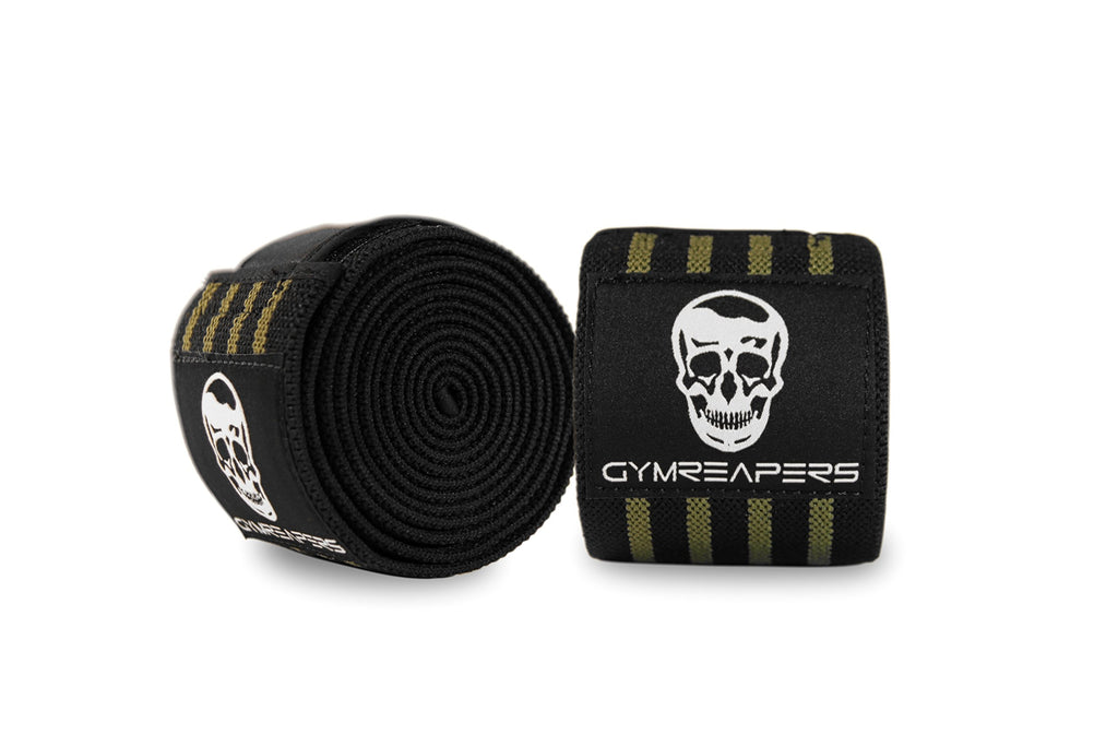 Gymreapers Knee Wraps for Squats and Powerlifting 72 Inch Compression Wraps with Strap for Men & Women Weightlifting Support