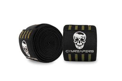 Gymreapers Knee Wraps for Squats and Powerlifting 72 Inch Compression Wraps with Strap for Men & Women Weightlifting Support