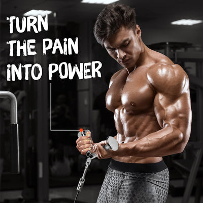 Yes4All Cable Machine Attachment, Row Handles, Tricep Rope, Straight Bar, V Bar, LAT Pulldown Accessories Load 880 LB for Home Gym