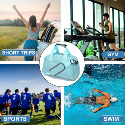 14 inch Small Gym Bag for Women & Men, Mini Duffel Bag for Travel Sports Lightweight Carry On Bag (Light Green)