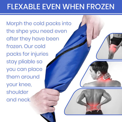 Rester's Choice Gel Cold & Hot Packs (2-Piece Set) Medium 5x10 in. Reusable Warm or Ice Packs for Injuries, Hip, Shoulder, Knee, Back Pain – Hot & Cold Compress for Swelling, Bruises, Surgery