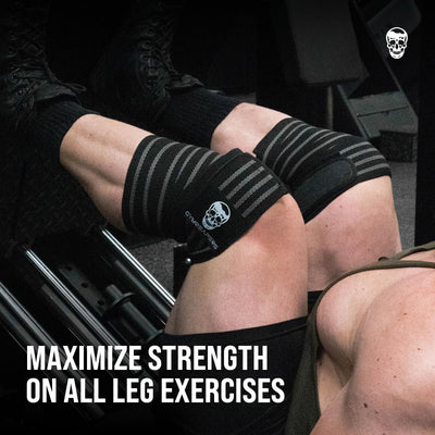 Gymreapers Knee Wraps for Squats and Powerlifting 72 Inch Compression Wraps with Strap for Men & Women Weightlifting Support