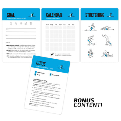 NewMe Fitness Stretching Workout Cards, Instructional Fitness Deck for Women & Men, Beginner Fitness Guide to Training Exercises at Home or Gym